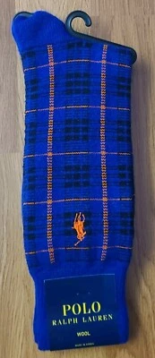 (1) Calcetines POLO Ralph Lauren Signature Pony Lana a Cuadros Para Hombre Talla 6-12.5 Nuevos con Etiquetas Foto 1 de 2