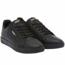tenis puma negro con dorado para mujer