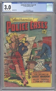 Authentic Police Cases #8 CGC 3.0 OW/W - Matt Baker! - Picture 1 of 2