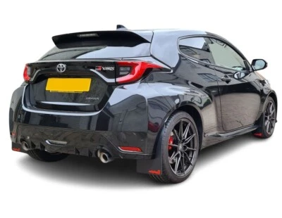 rallyflapZ | Mud Flaps to fit 2020+ Toyota GR Four Yaris Black 4mm PVC *Gloss -R - Image 1 of 4