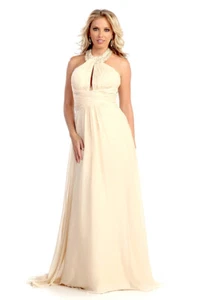 Damen Abendkleid lang Hochzeitskleid Brautkleid Standesamt creme Gr.36 NEU 299€ - Bild 1 von 5