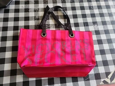 Victoria's Secret Large Tote Travel Bag Red/Black/Pink Sequin Logo Double Handle - Image 1 of 4