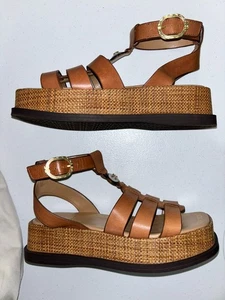Sandali Sam Edelman Naima gladiatore plateau scarpe cinturino taglia 6 M marrone - Foto 1 di 16