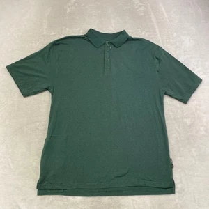 SCOTTeVEST TEC Green Mens Polo Shirt Size Large Zipper Pocket Short Sleeve - Picture 1 of 10