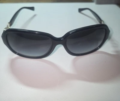 Gafas de sol Coach redondas HC 8146 (L949) lentes negras detalles dorados 58-16 135 mm Foto 1 de 4