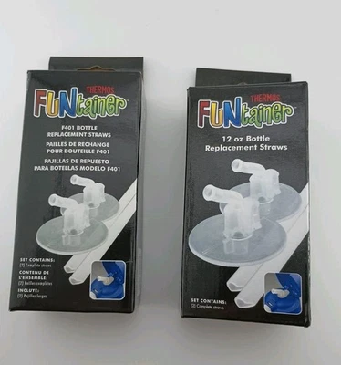 2 NEW 2 Pk Thermos FUNtainer 12 Oz Bottle Replacement Straws  - Image 1 of 3