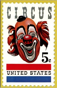 AMERICAN CIRCUS STAMP Delavan, Wisconsin WI Postcard - Picture 1 of 2