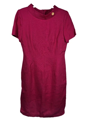 Vestido recto Donna Morgan nuevo con etiquetas rayón fucsia talla 10 hecho en EE. UU. Foto 1 de 4