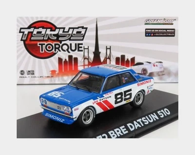 GREENLIGHT 86345 DATSUN - 510 BRE N 85 RACING 1972 B.ALLISON - BLUE WHITE - 1/43 - Immagine 1 di 2