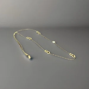 Tolle Coach Vintage Signatur C vergoldet Kristall Mix Kette Logo lange Halskette - Bild 1 von 8