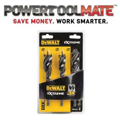 Dewalt DT90237 Tri Flute Impact Ready Auger Bit 3 Piece Set Stubby 16 20 25mm