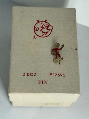 Reddy Kilowatt Red Enamel Pin 1" Electricity Advertising Utility M R & Box Lot - Image 1 of 4