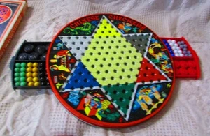 Juego completo de damas chinas Steven Deluxe años 70 vintage con caja - Imagen 1 de 5