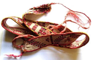 Faja Ceremonial Antigua Boliviana Quechua Chumpi Chamanes Cinturón Faja Lana Tejida - Imagen 1 de 3