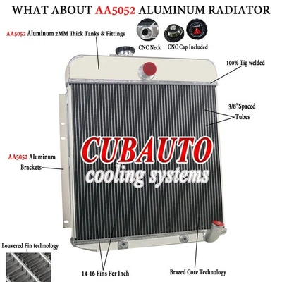 3-Row Aluminum Radiator Fit 1949-1950 Plymouth Deluxe Special Deluxe Suburban L6 - Изображение 1 из 4