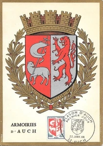 FRANCE 1966 FDC CARTE ARMOIRIES D'AUCH YT 1468 ..... - Picture 1 of 1