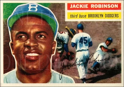 Tarjeta de béisbol 1956 Topps #30 Jackie Robinson New York Dodgers reproducción nueva Foto 1 de 2