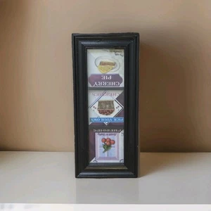 Vintage 3-D Wall Hanging Shadow Box Glass Front Wood Frame Cherry Art 15.5"H 7"W - Picture 1 of 19