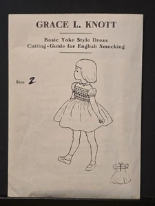 Grace L. Knott Pattern: Basic Yoke Style Dress. Guide for Eng Smocking. Size 2 - Picture 1 of 3
