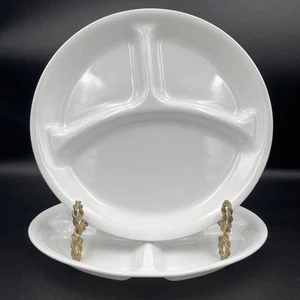 Juego de 2 platos de parrilla de cena divididos blancos Corelle Vitrelle de 10 1/4" - Imagen 1 de 4
