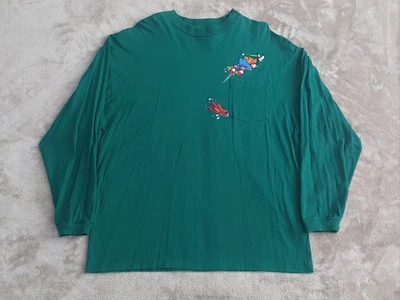 Camisa manga longa verde bordada pateta vintage Disney | GG - Imagem 1 de 4