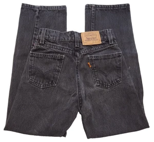 Levi's 560 KIDS 12-Slim 24x Ajuste Suelto Naranja Pestaña Negro De Colección Cierre a Presión Juvenil 90 - Imagen 1 de 13
