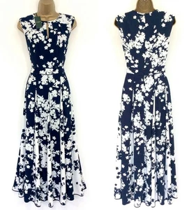 Hobbs Occasion Midi Dress UK 12 BNWT Angelica Navy Blue Ivory Floral Lined - Picture 1 of 12