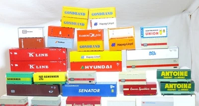 Herpa  Roco etc Container 20ft / 40ft  - 43 Stück  Ladegut  Pritschen 1:87 / H0 - Bild 1 von 4