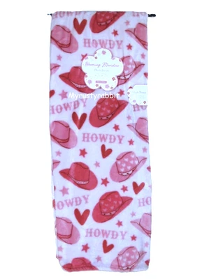 ROSA Vaquero Western Manta Sombreros y Botas - 100% Poliéster 50 x 70 ~ Nuevo Foto 1 de 4