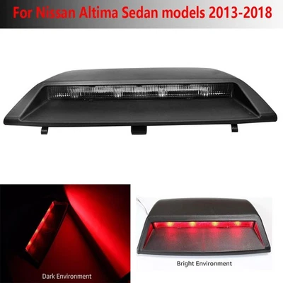 Para Nissan Altima Sedan Sedan 2013 -2018 LED terceira 3ª luz de freio preto fumê - Imagem 1 de 4