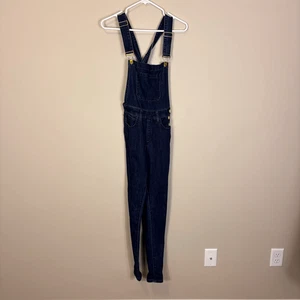 WeWoreWhat Denim Jeanslatzhose mit Goldknöpfen Größe XS - Bild 1 von 7