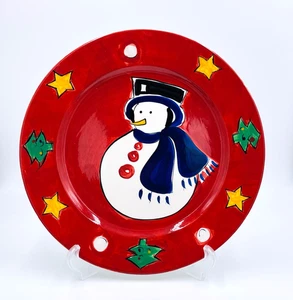 Plato para servir galletas muñeco de nieve de vacaciones The Rose Company 12,5" - Imagen 1 de 4