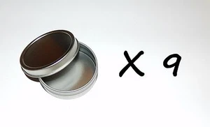 9 X 2 oz Round Shallow Survival Tin Can With Slip Top Lid - Can Be Used 4 Crafts - Picture 1 of 2