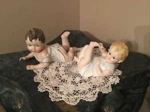Pair Piano Babies Victorian Bisque German Or French Unmarked - Bild 1 von 7
