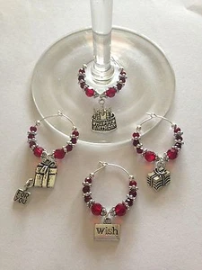 Geburtstag Geburtsstein Weinglas Charms, 4er Set oder einzeln Happy Birthday - Bild 1 von 34