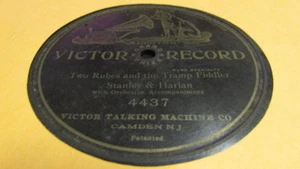 STANLEY & HARLAN VICTOR 78 RPM RECORD 4437 TWO RUBES AND THE TRAMP FIDDLER - Picture 1 of 1