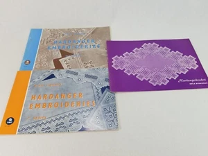 2 DMC Library Hardanger Embroideries Patterns Books 1st 2nd Series Edla Svensson - Picture 1 of 7
