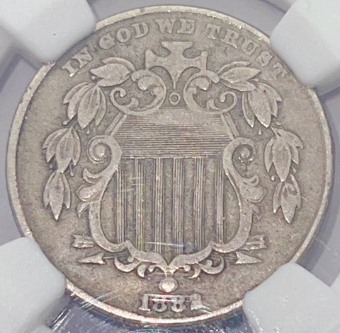 1883/2 5C NGC XF45 Shield Nickel 150003 Cover
