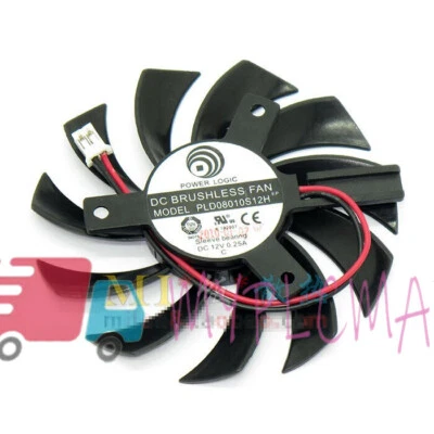 1PC 75X75X10mm 2-wire 2-pin card fan Power Logic PLD08010S12H Server Frameless - Image 1 of 2