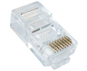 RJ45 Round Cable Modular Plugs for Twisted Pair Stranded Cable - (8P8C) - Clear  - Imagen 1 de 1
