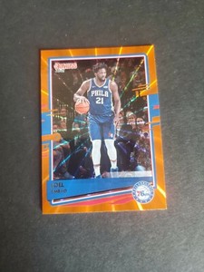 2020-21 Donruss Orange Laser Holo Joel Embiid Philadelphia 76ers #71