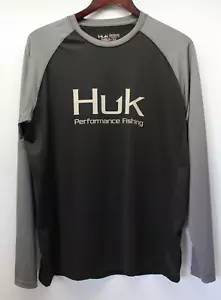 MAGLIETTA HUK PERFORMANCE FISHING UOMO MANICA MEDIA LUNGA PULLOVER PESCA - Foto 1 di 2