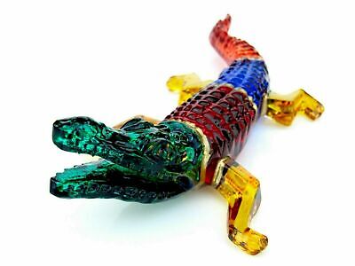 SIGNED/Certificate Murano Italian Art Glass Tropical Crocodile Sculpture • 55.61€