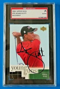 2001 UPPER DECK ADAM SCOTT SIGNED GOLF TRADING CARD ~ SGC AUTH 058 - Picture 1 of 2