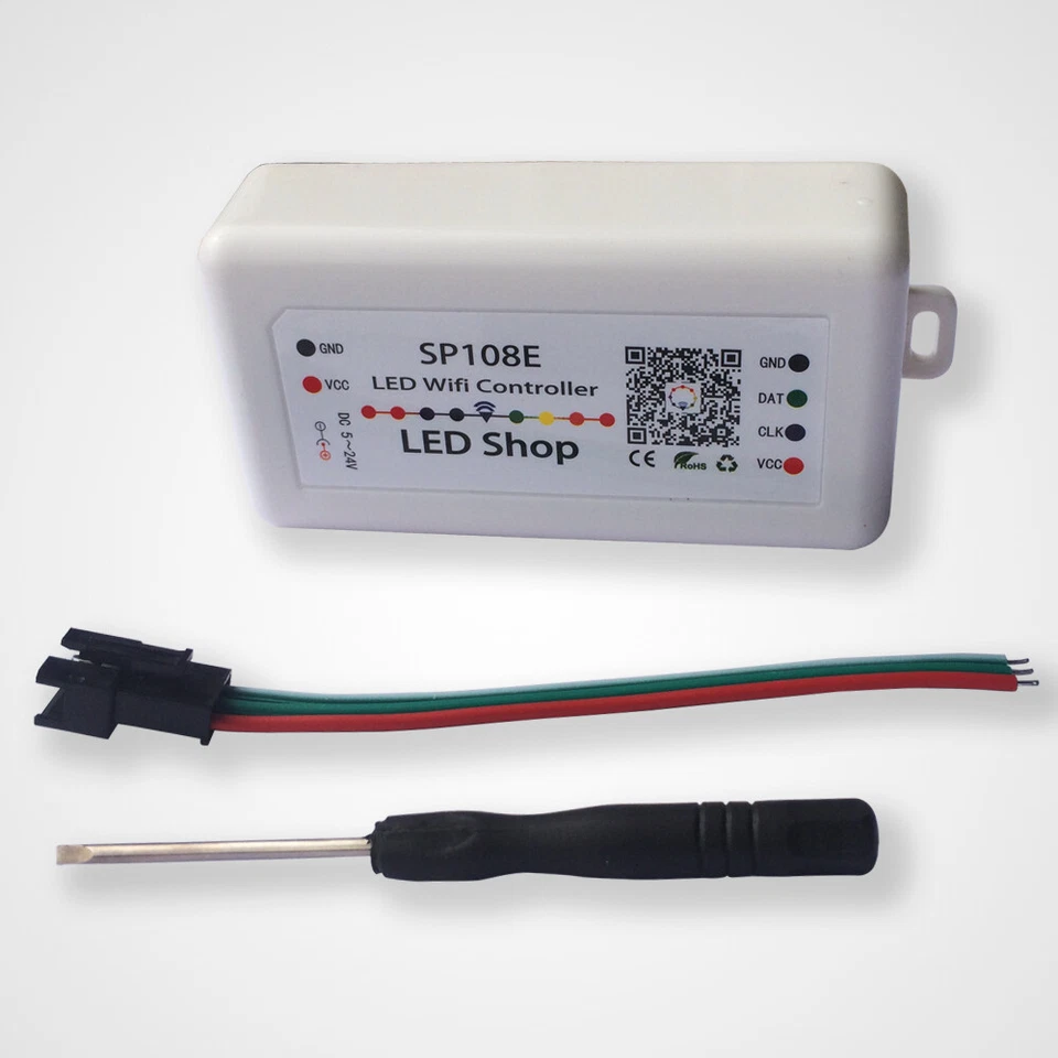 SP108E IOS Android APP WiFi Controller For WS2811/2812B 1903/1812/6803 LED Strip - Image 1 of 4