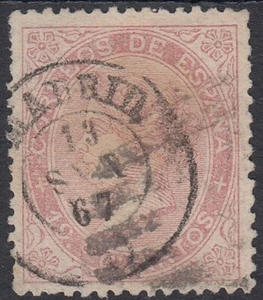 España 1867 Edifil 90 usado 19 cuartos rosa Spain (ref#15921) - Imagen 1 de 2