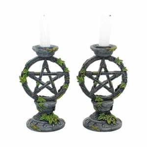 WICCA PENTAGRAMM KERZENLEUCHTER - Ivy Gothic - Nemesis Now - groß 15 cm Paar - Bild 1 von 3