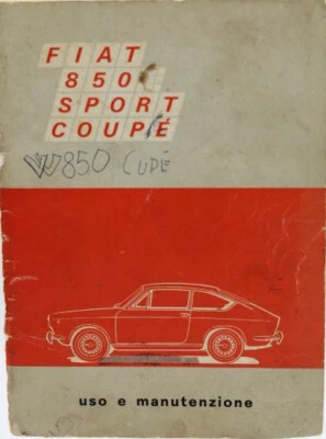uso manutenzione fiat 850 sport coupè 1968 originale officina auto epoca 8 Ed. Foto 1 de 4