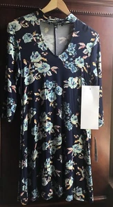 Nwt! Madison Leigh echa de menos el vestido talla 6 azul marino / turquesa hasta la rodilla - Imagen 1 de 11