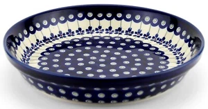 Plato de pastel de cerámica pulido 10" diseño de flor de mosaico Zaklady Boleslawiec - Imagen 1 de 3